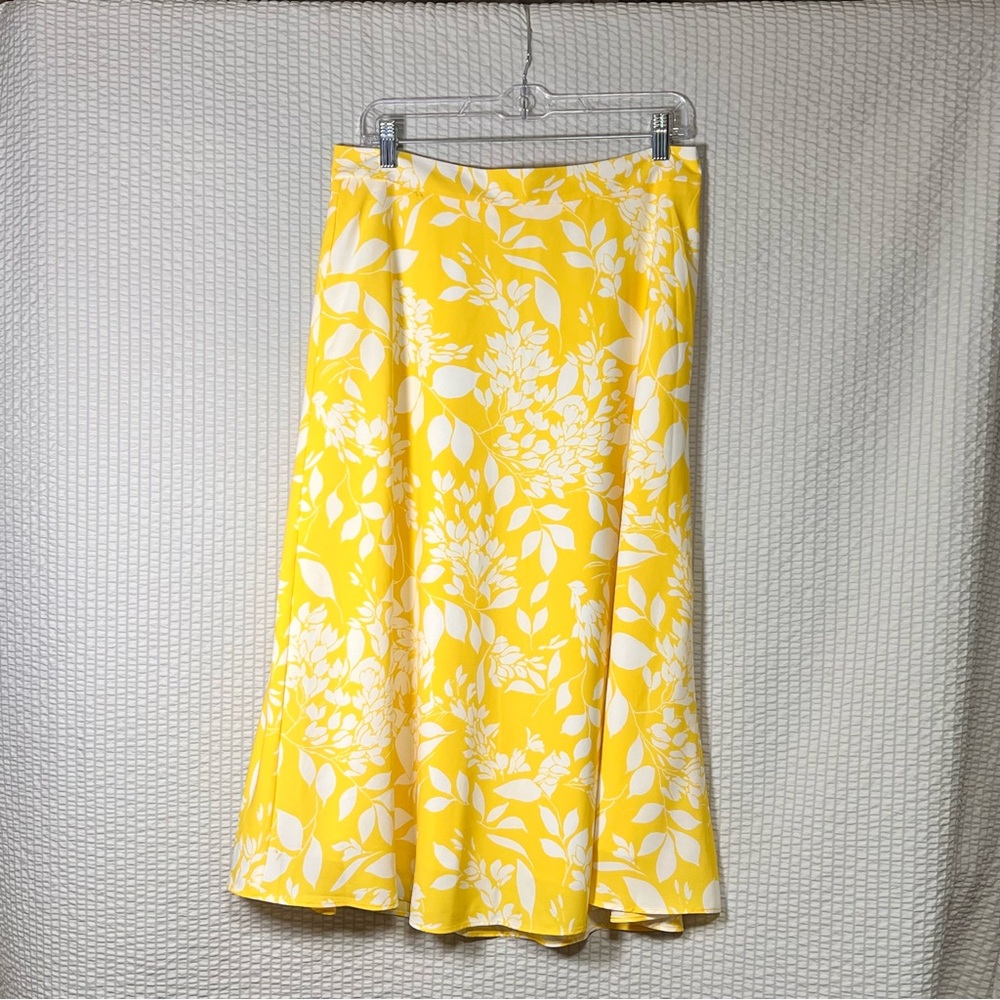 Ann Taylor Yellow and White Floral Maxi Skirt
